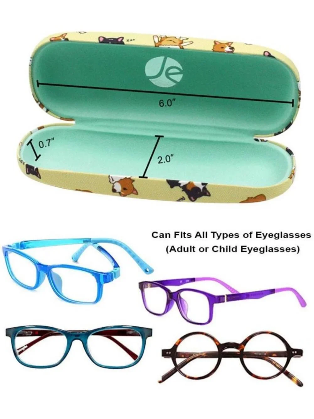 Durable Hard Clamshell Eyeglass Case Set with Bonus Microfiber Cloth - 4 Pack